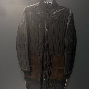 Rick Owens Quilted Flight Black Brown Long Coat Jacket